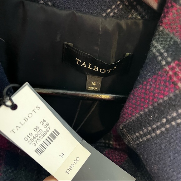 NWT Talbots Wool Plaid Jacket - Picture 4 of 5
